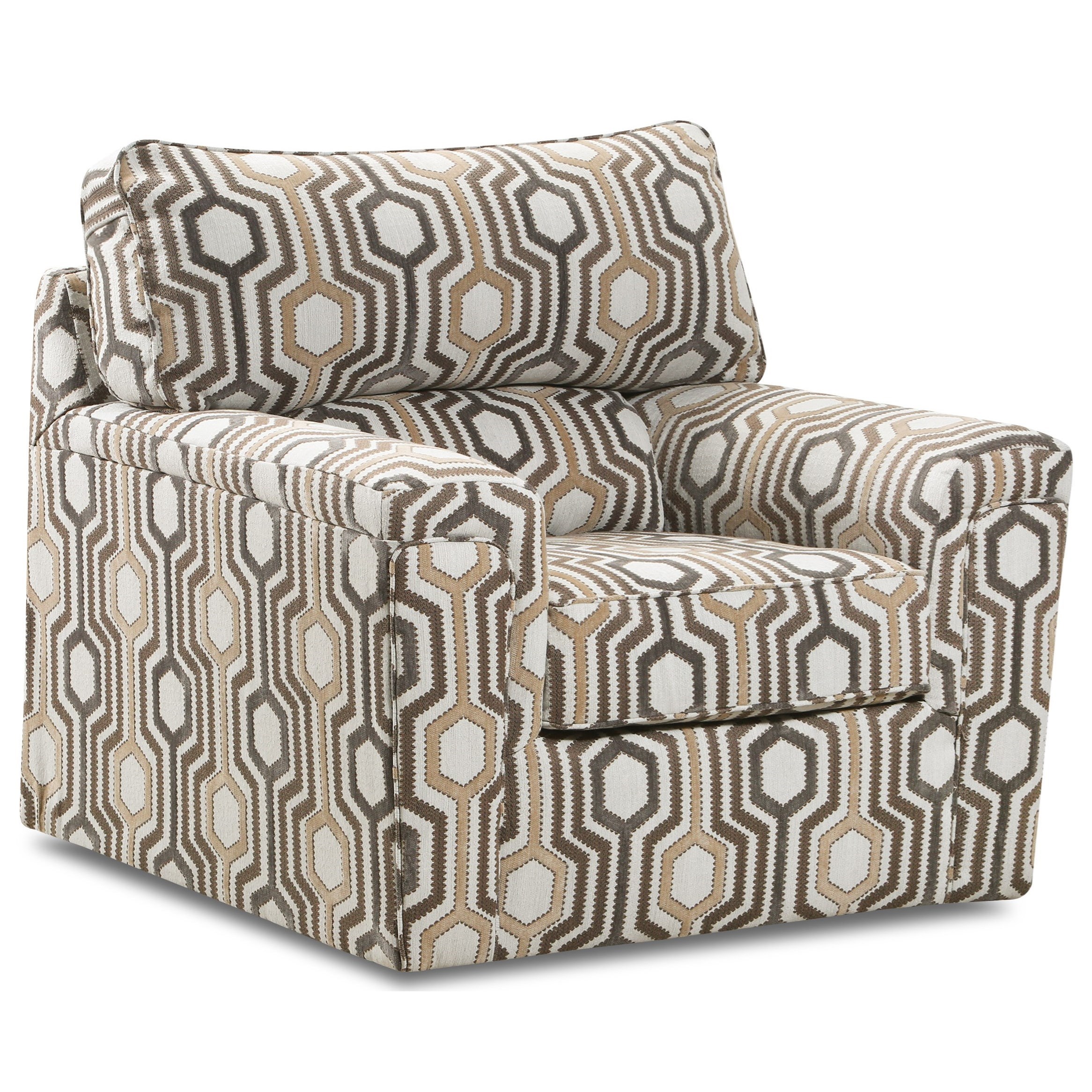 Lane 2015 Accent Swivel Chair in Contemporary Geometric Fabric Find